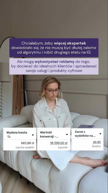 Masz dość tworzenia contentu, który widzi 10 czy 20% Twojej społeczności?💡 Reklamy pozwalają dotrzeć do IDEALNYCH klientek i sprzedawać kursy, ebooki i usługi bez ciągłego bycia online.Chcesz to poukładać krok po kroku? 👣 🔥Zaobserwuj @socialme.marketing__________Video: @jkocurczarny